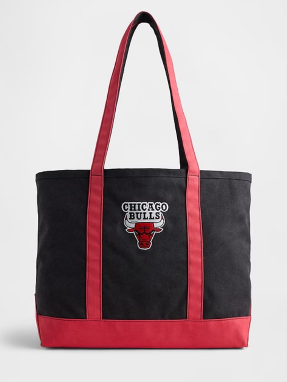GAP NBA Chicago Bulls Black & Red Canvas Tote
